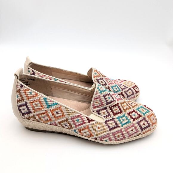 David Tate Sangria Woven Espadrille Flat Women's Diamond Multi Size US7.5WW EU38 - Picture 3 of 11